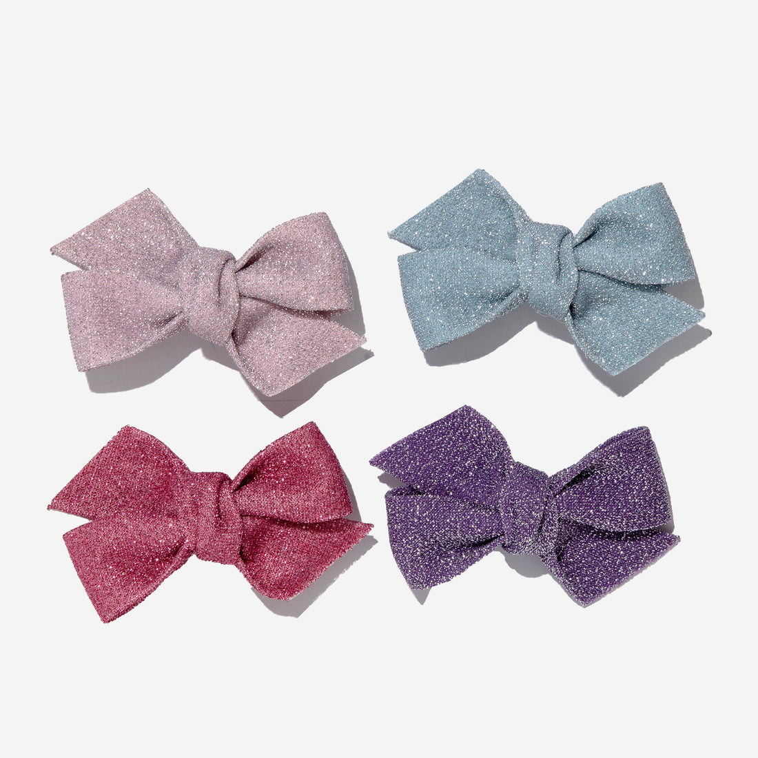 Glitter Twist Bow Clips